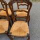 8 Louis XV solid wood straw shell chairs