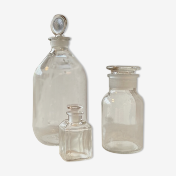 Trio of apothecary bottles