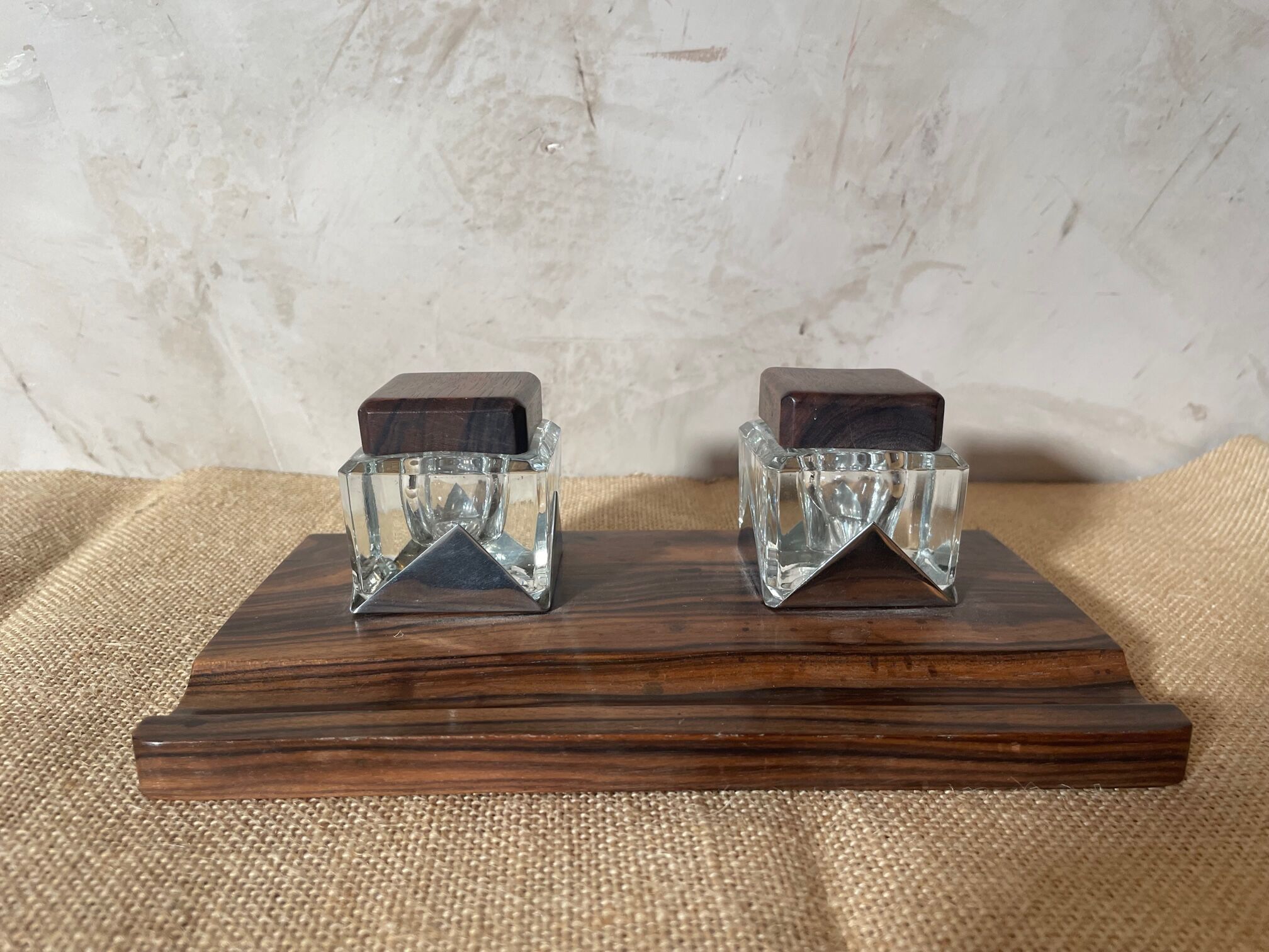 Rosewood inkwell