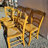6 beech straw chairs
