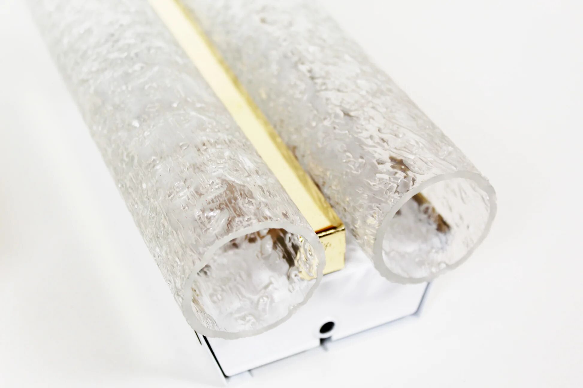 Pair of wall lamps in brass and glass by Doria Leuchten