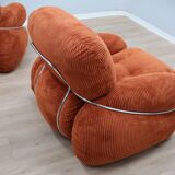 Pair of vintage armchairs by Adriano Piazzesi 1970s