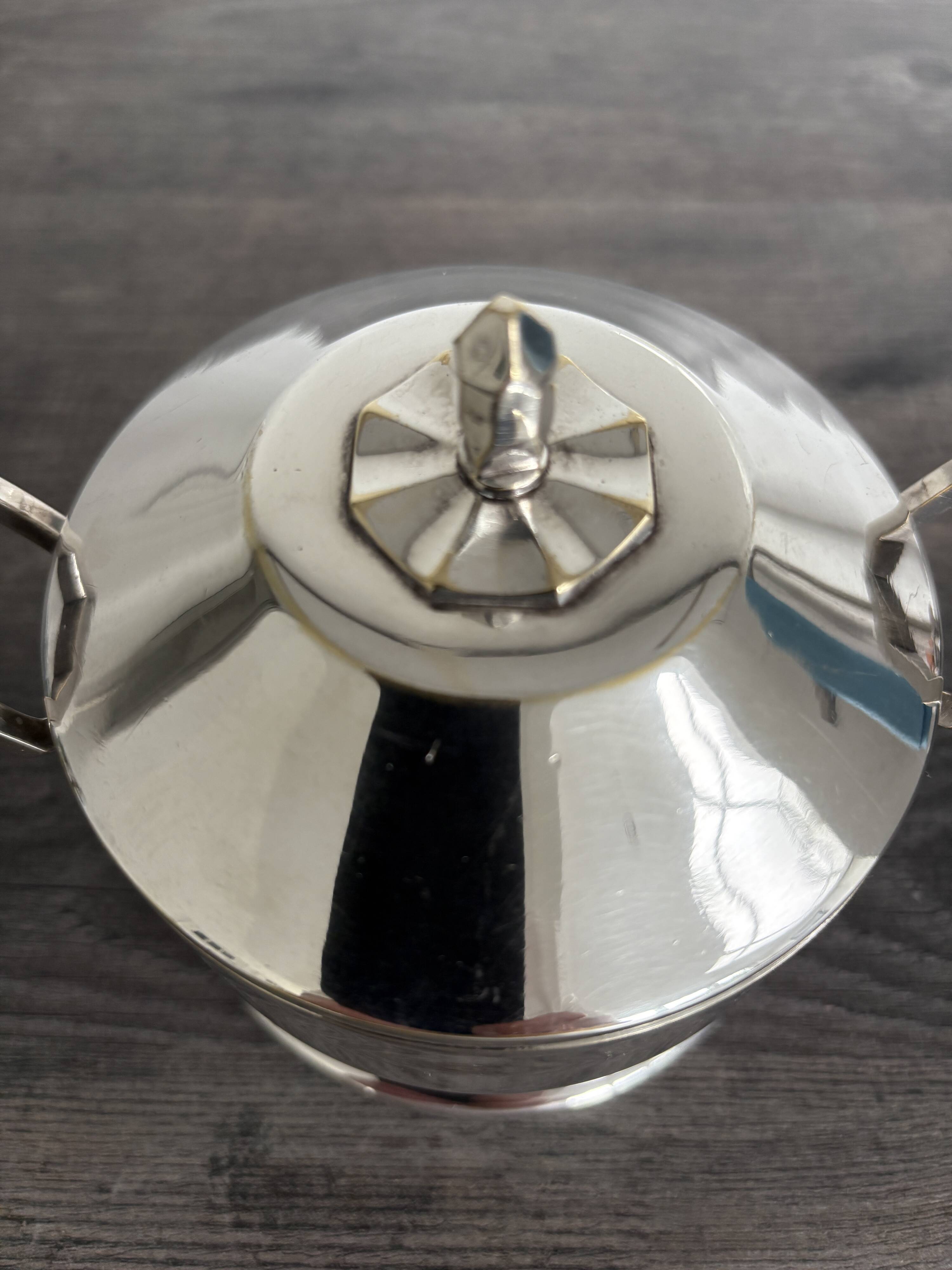 Antique silver-plated sugar bowl