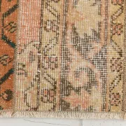 Brown Cream Vintage Persian Runner Rug, Rugs For Rustic Hallway, 74x327Cm