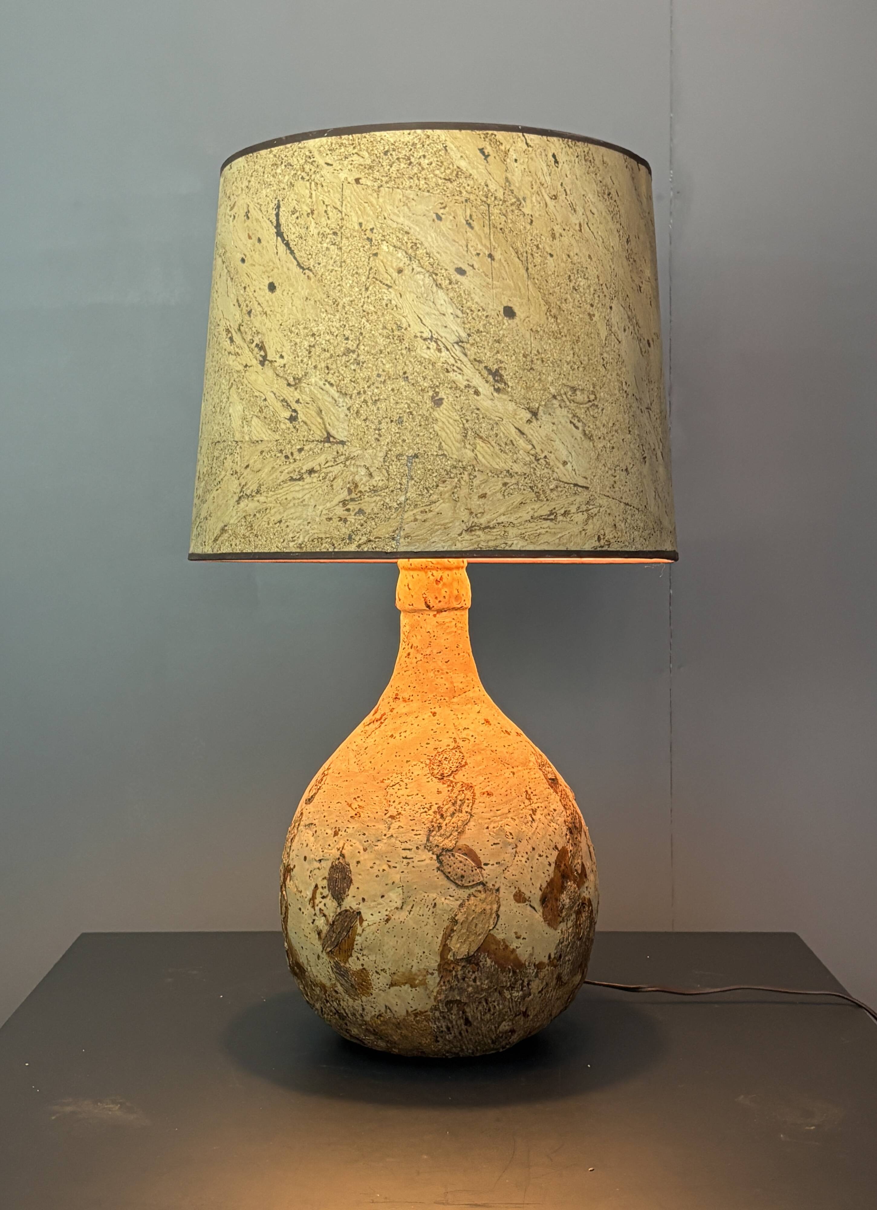 Lampe de table en liège des années 1960-1970, France