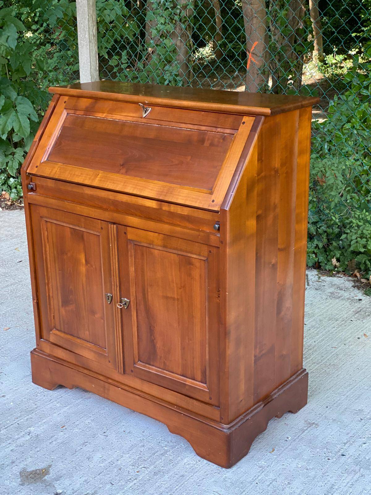 Louis Philippe donkey back secretary in solid wood, 20th century