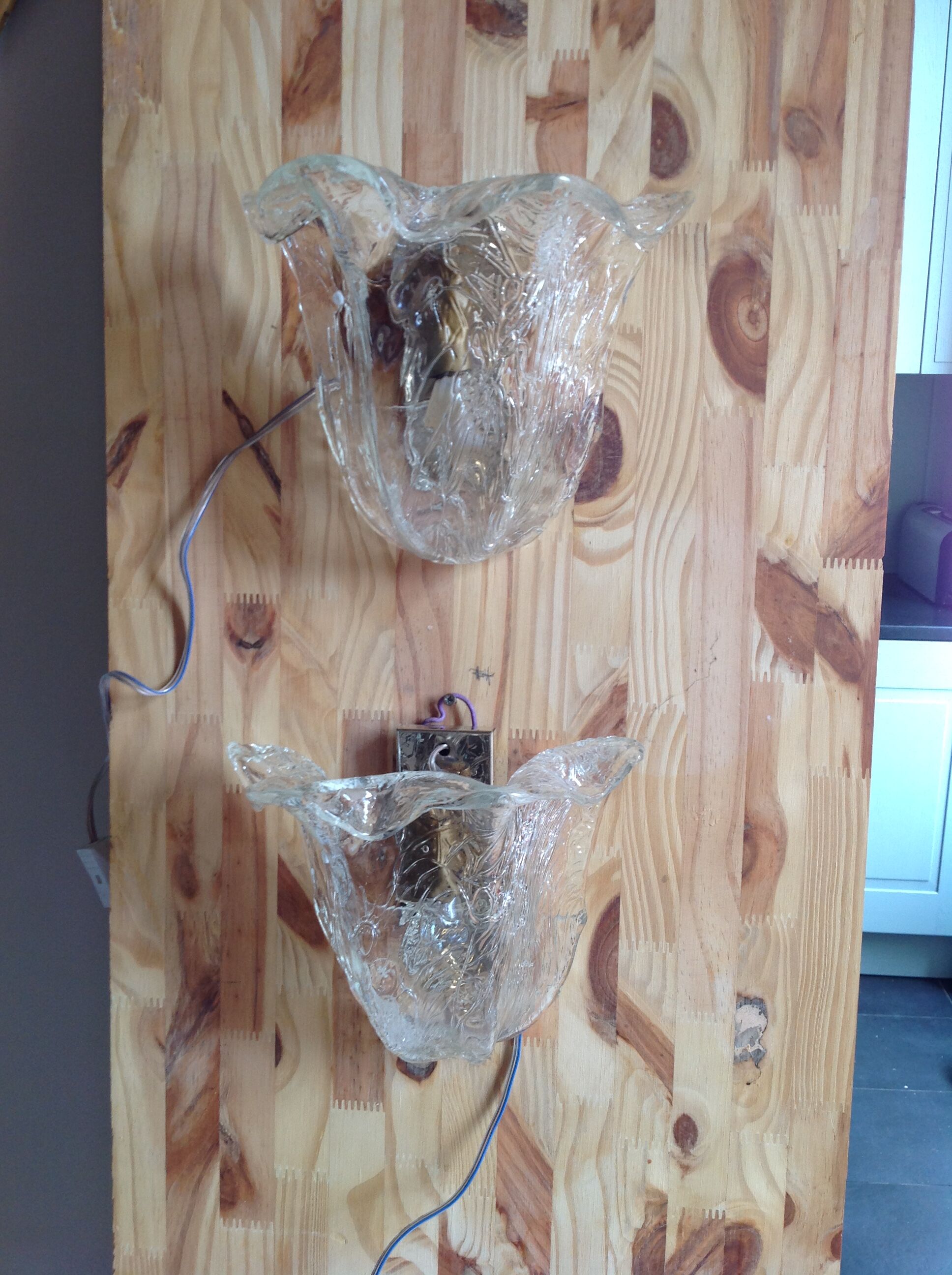 Pair of vintage Murano glass sconces, 70s