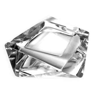 Vintage Asymmetrical Ashtray • Crystal • 1970-80