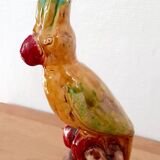 Vintage ceramic parrot lamp