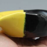 Ancienne ceramique vide poche cendrier design vintage noir jaune dlg vallauris elchinger