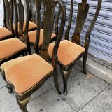 Ensemble 6 chaises en laque