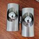 Space Age double wall lamp, in brushed aluminum, 1970s