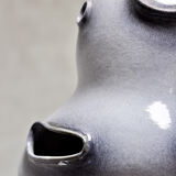 French ceramic glazed sculptural table lamp, 1970s