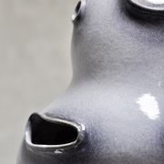 Lampe de table sculpturale émaillée en céramique française, années 1970