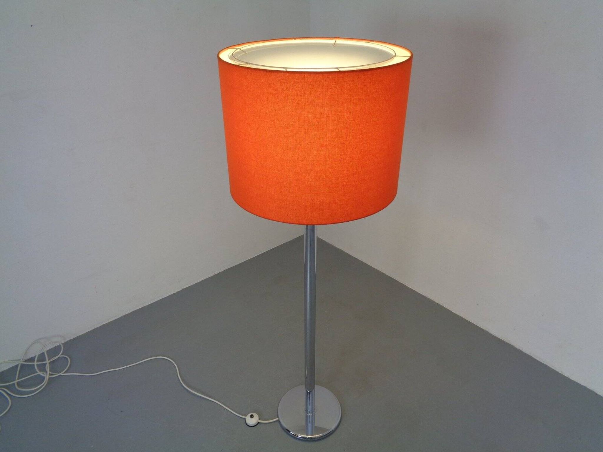 Large chrome-plated floor lamp from Staff, 1960s