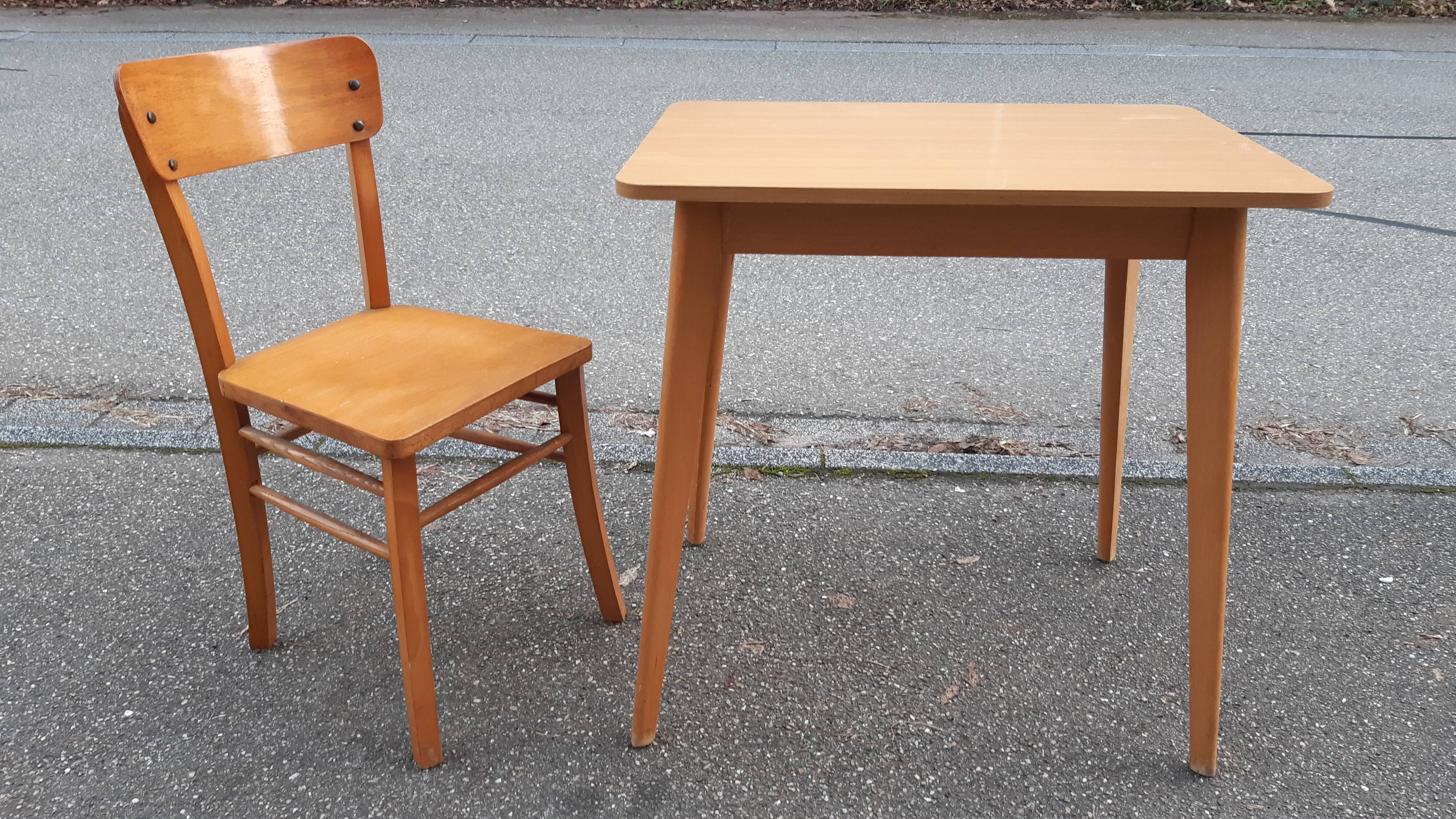 Vintage bistro table and chair