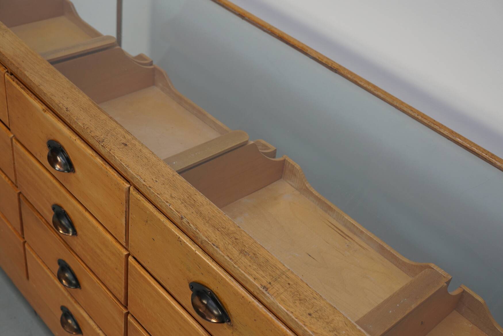 Antique Shop Counter in English Beech, circa 1920-1930
