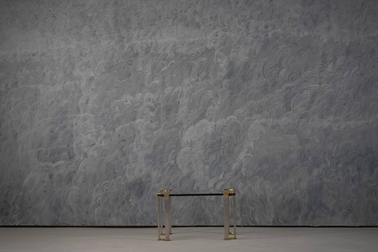 Vintage bronze and glass small coffee table by Peter Ghyczy, Germany 1970s