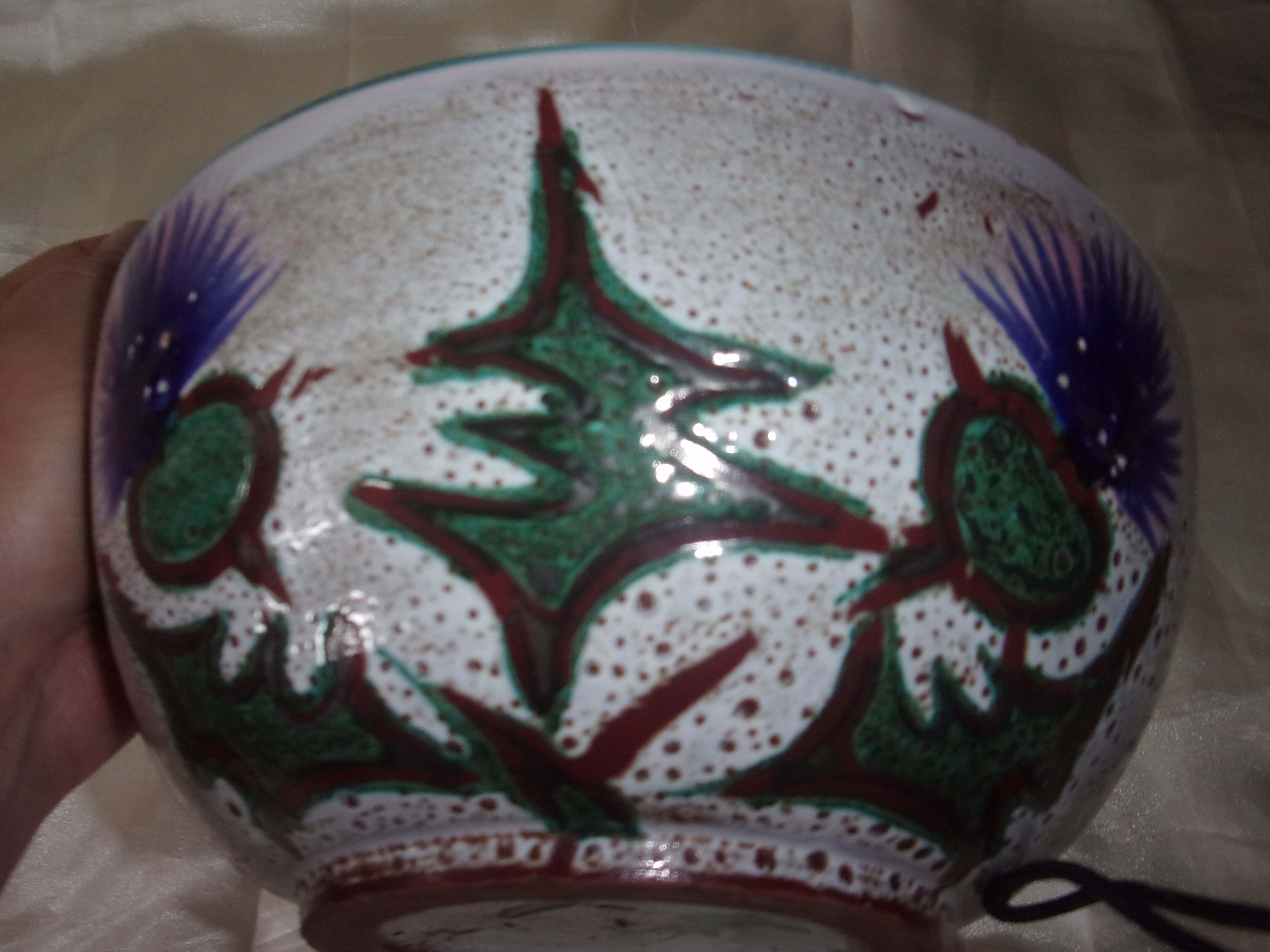 Saladier decor chardons - Vallauris