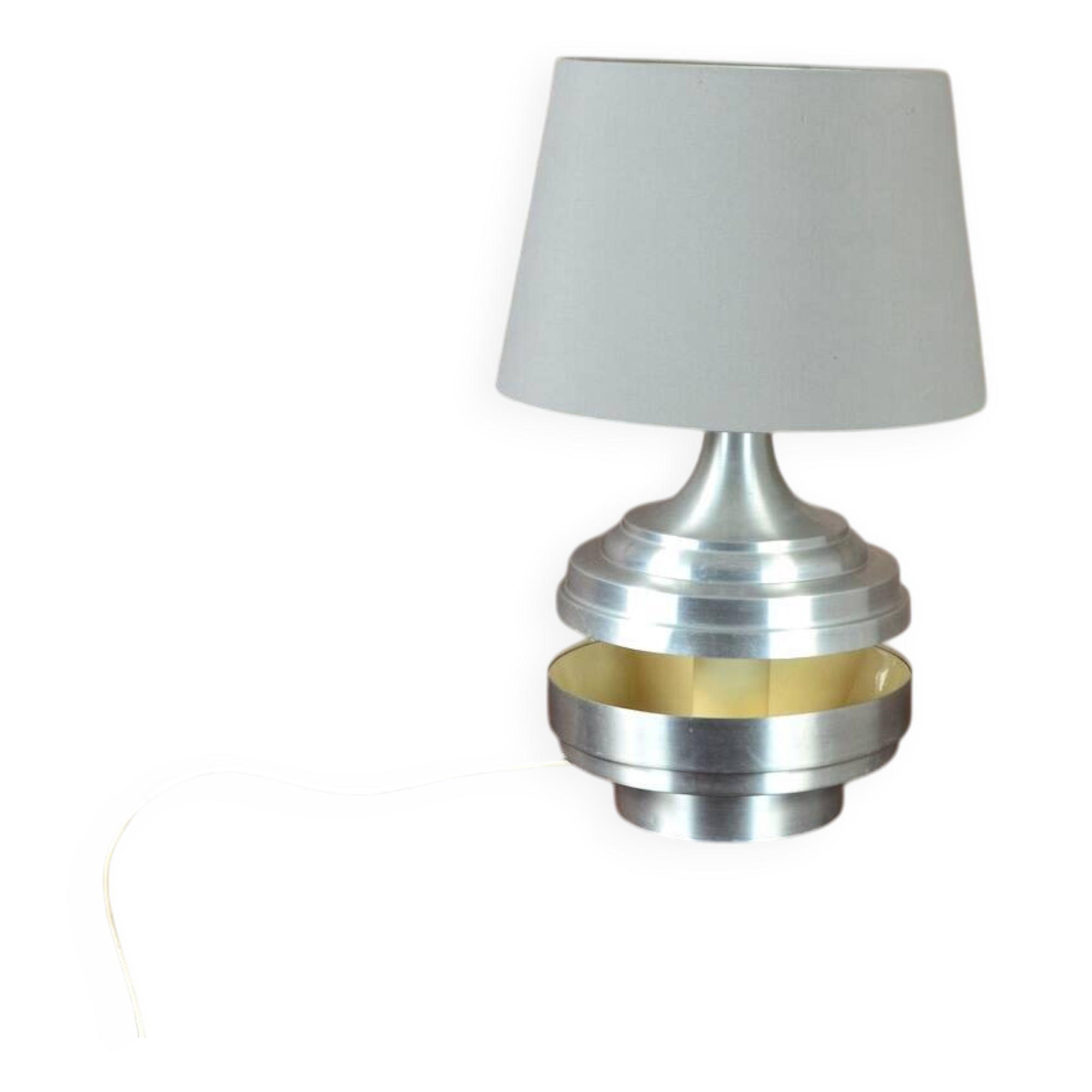 Vintage 1970s Brushed Aluminum Lamp