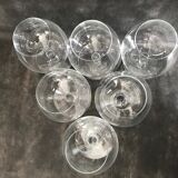 6 late mid-20th crystal tasting glasses