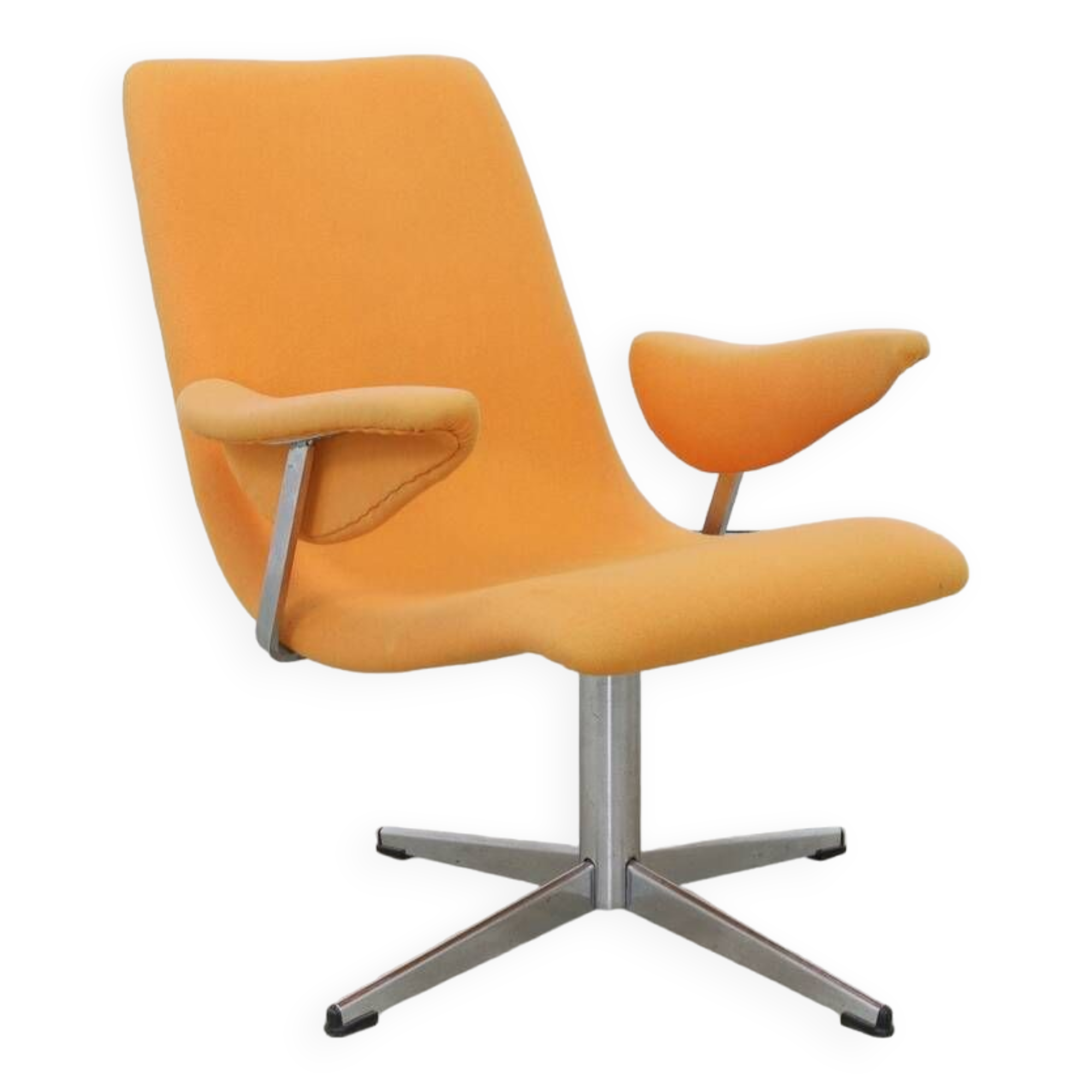 Fauteuil lounge vintage pivotant chromé 1960