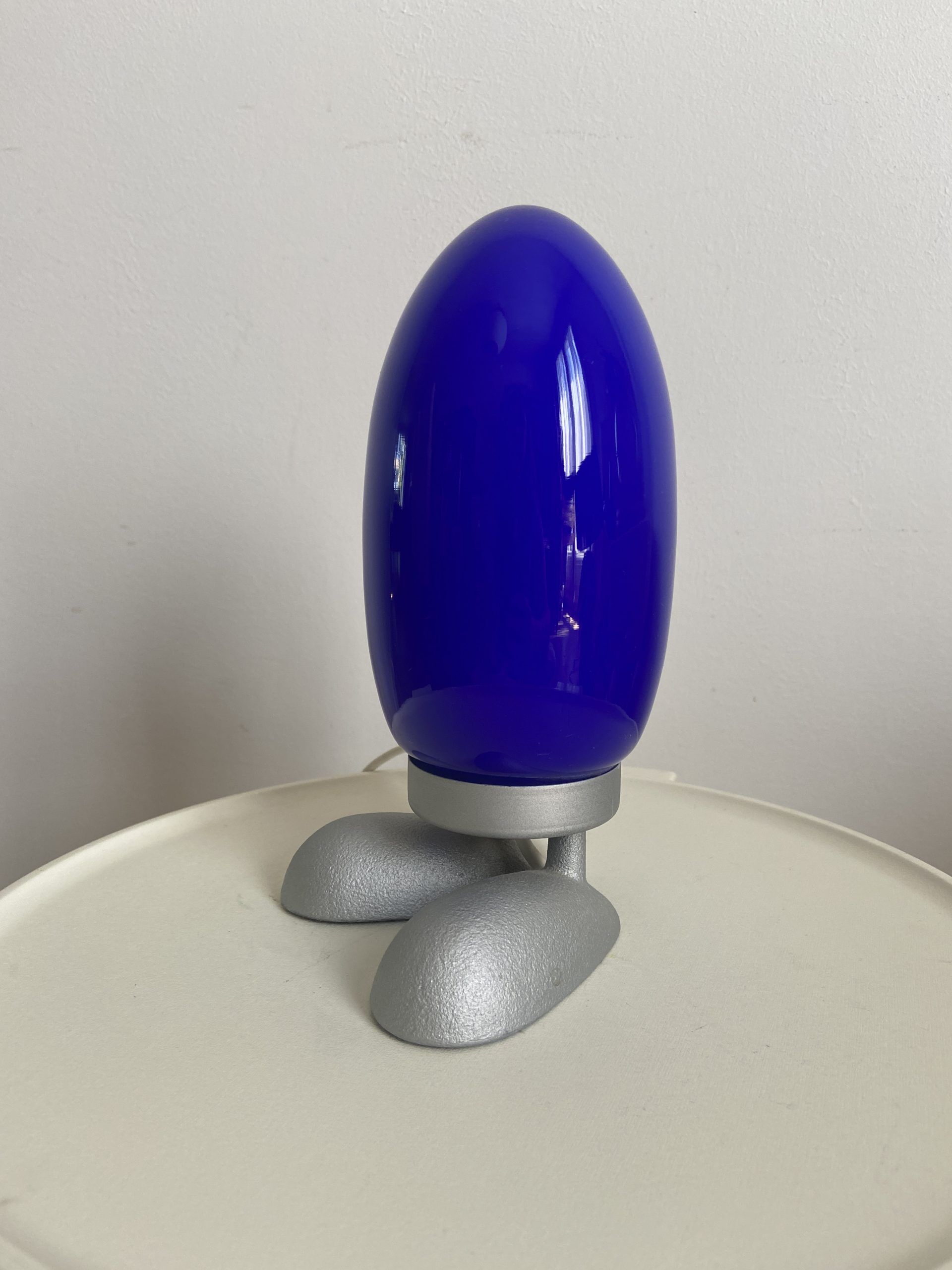Blue "fjorton" night lamp by tatsuo konno for ikea 1990s