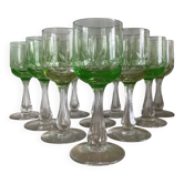 Set of 10 uraline glasses from the 1970s.