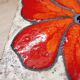 Dessous de plat fleur émaillée années 70