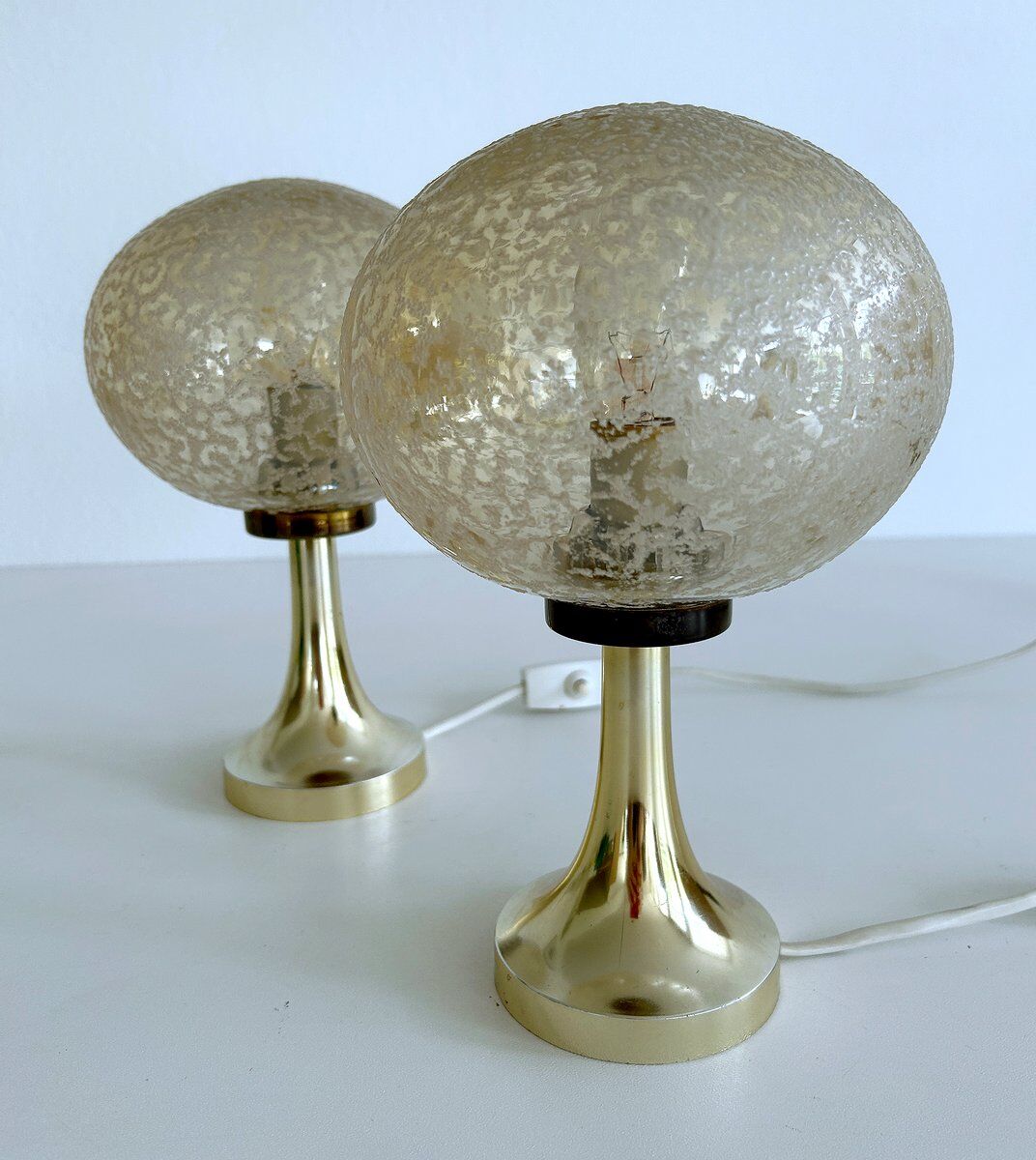 Pair Vintage Space Age table lamps, 1970s,