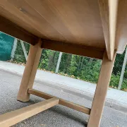Table à manger de ferme décapée en chêne massif brut 1970 - 210cm