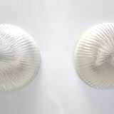 Pair of Round Murano Glass Ceiling Lights or Sconces, Italy
