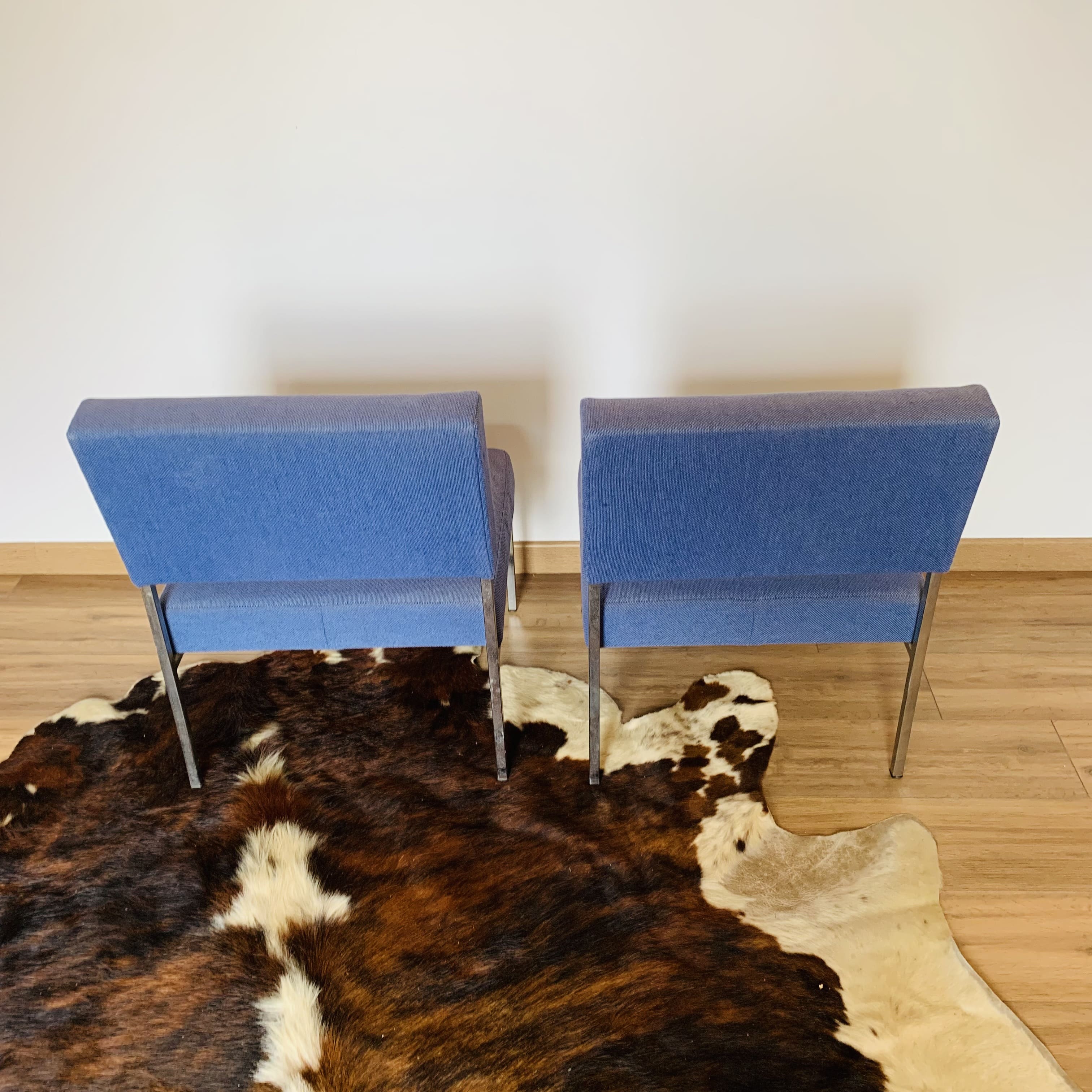 2 blue heaters - fabric and metal