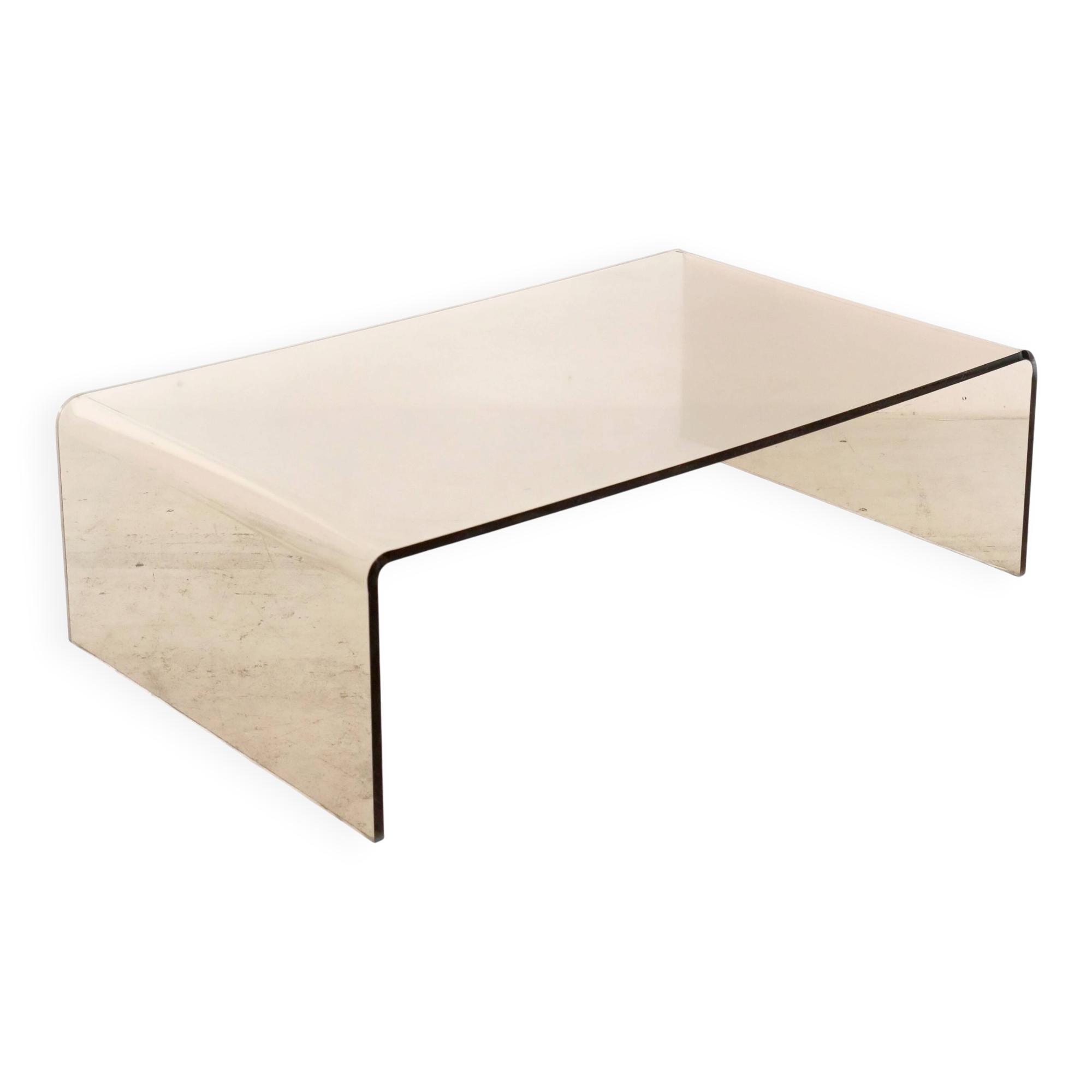 table basse plexiglas fumé Design années 1970