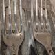 12 silver-plated metal table forks by Boulenger in the Louis XV style, demi-rich.