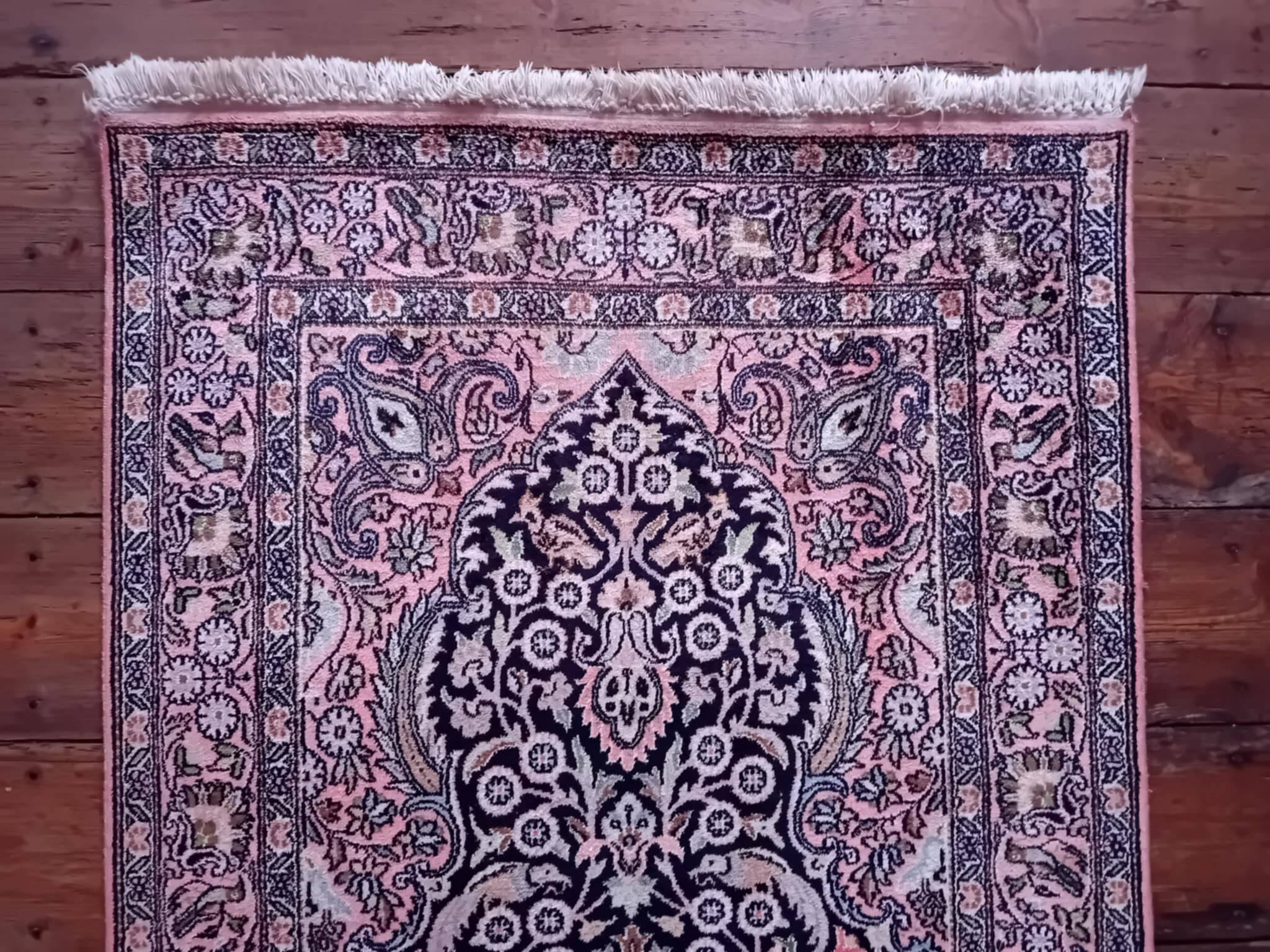 Handmade silk cashmere rug 155x92cm