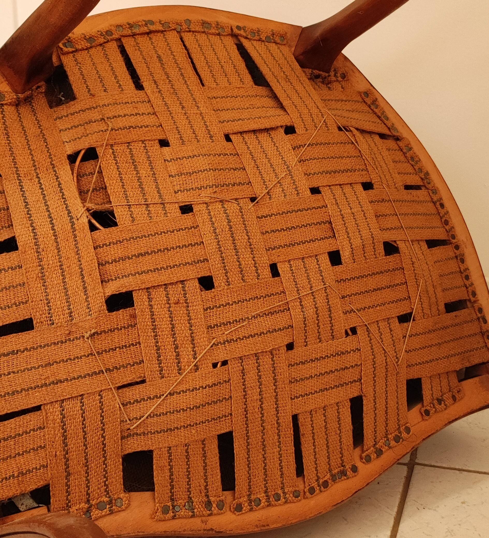 Set de 2 fauteuils en velours de style Louis Philippe