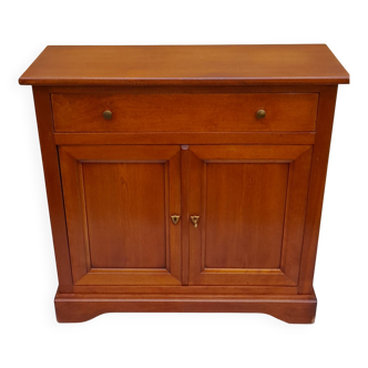Meuble d'entrée en merisier porte et tiroirs H 83 cm