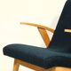 Fauteuil vintage Couleur Bleu Marine Bois Clair Design Midcentury