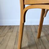 Set of 4 baumann bistro chairs in blond wood / honey stamped 40-50 years