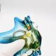 Murano Sommerso Blue Amber Sculpture Bowl 23cm