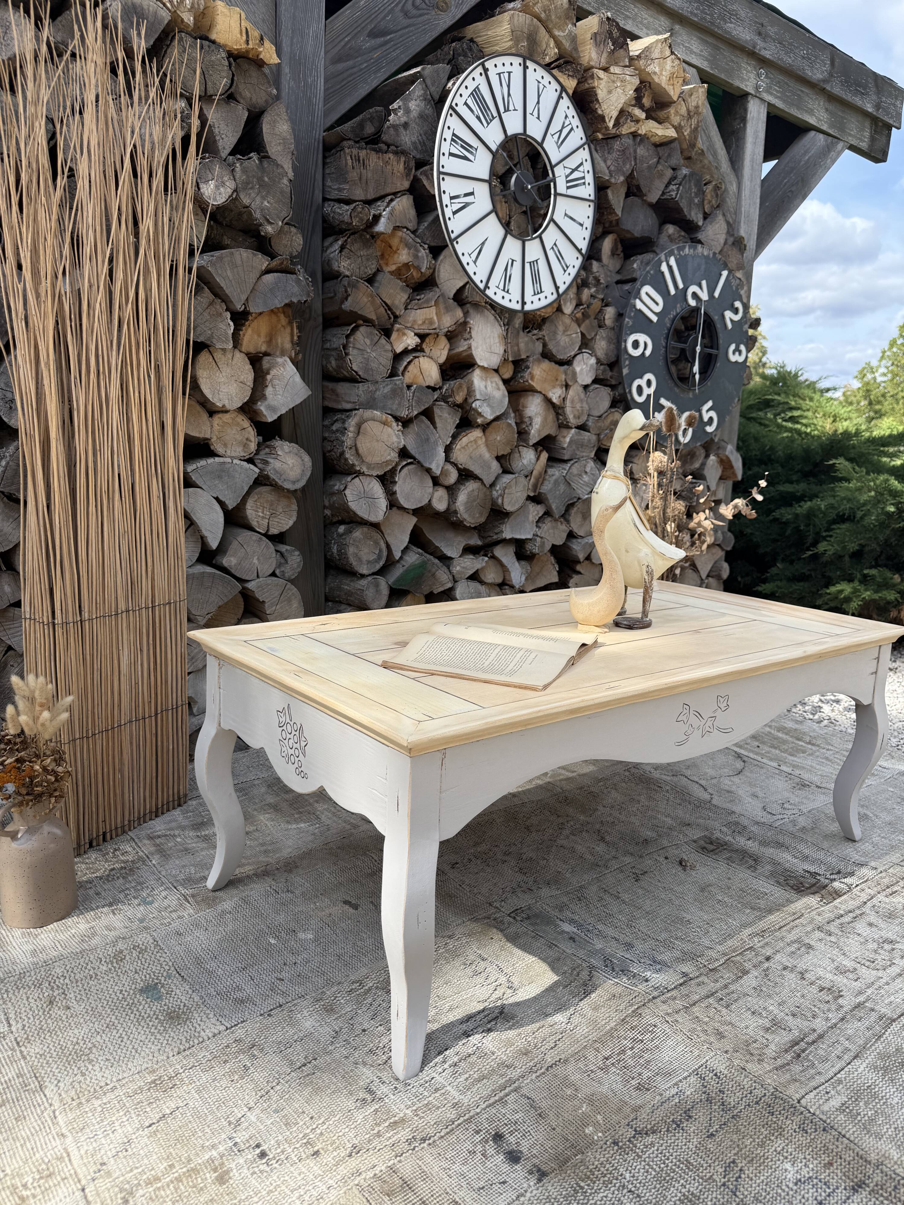 Table basse bois ancienne rénovée