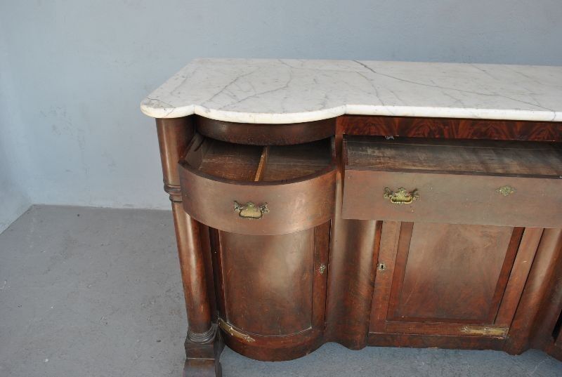 Credenza in mahogany door flame time XIX
