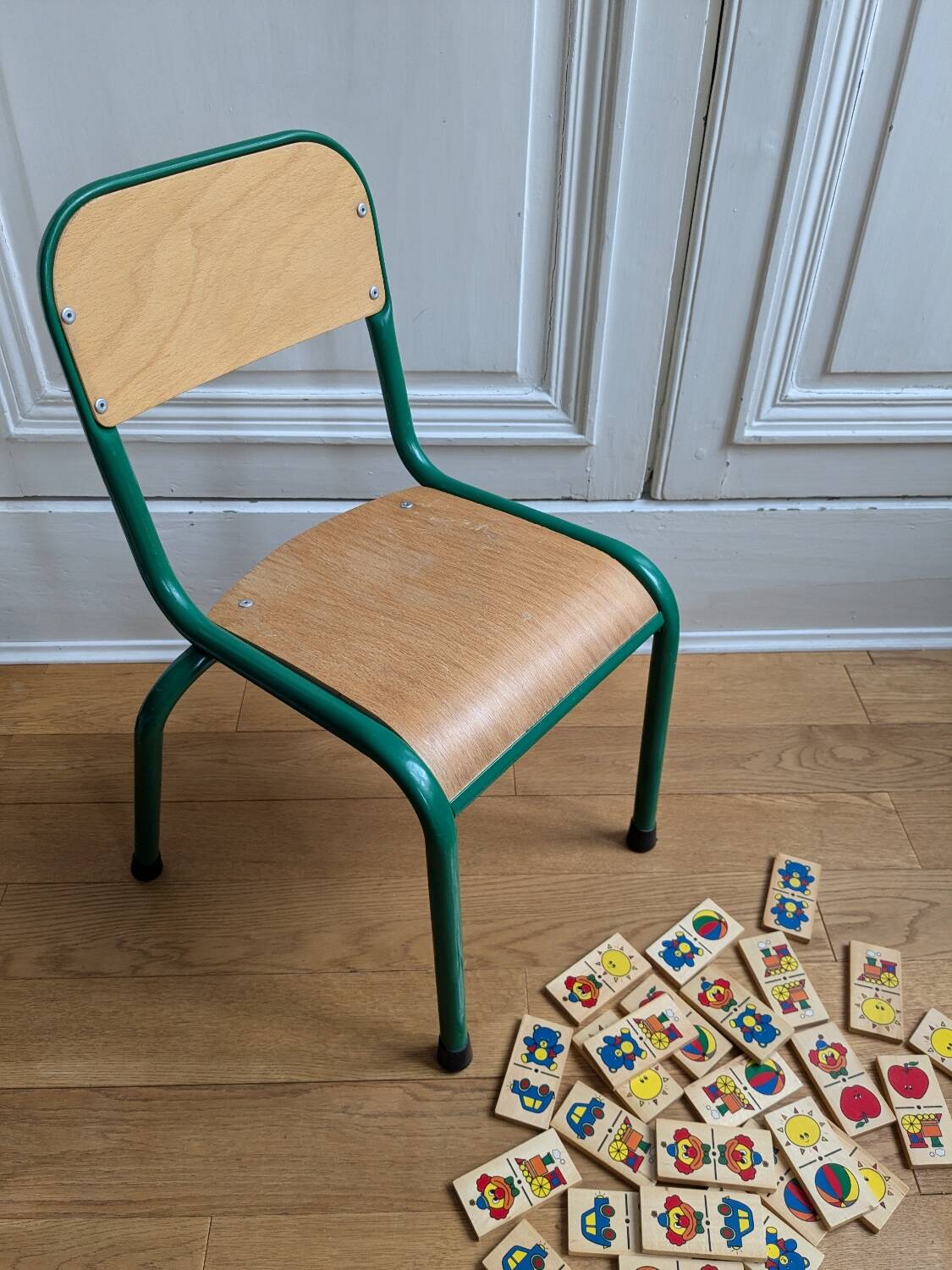 Vintage green school chair