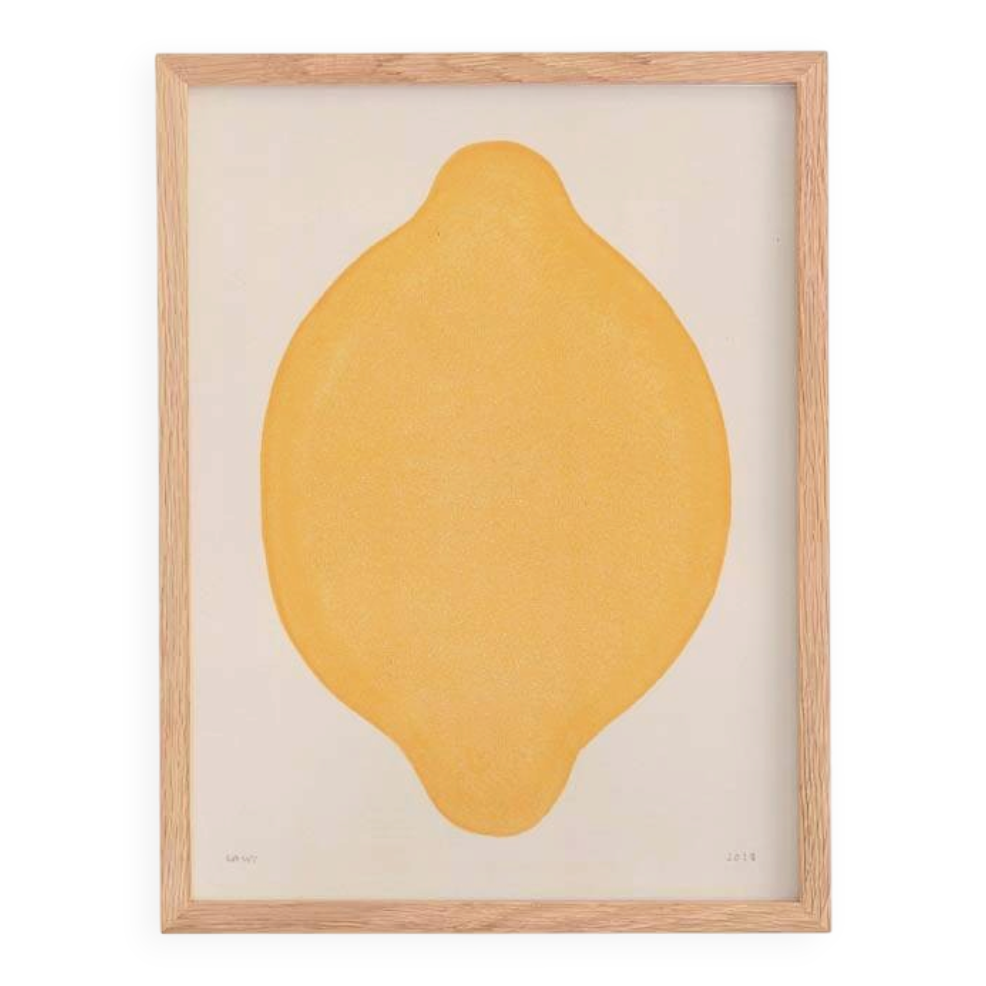 Contemporary painting on paper 30x40cm lemon signed eawy