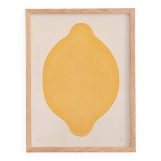 Contemporary painting on paper 30x40cm lemon signed eawy