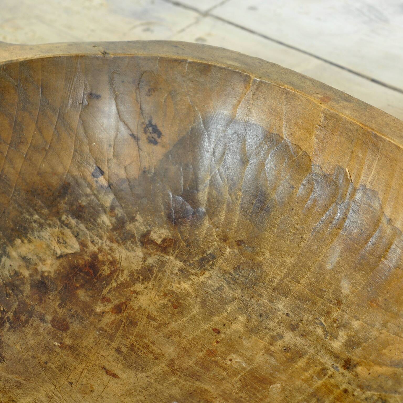 Hand-carved Hungarian dough bowl, circa 1900