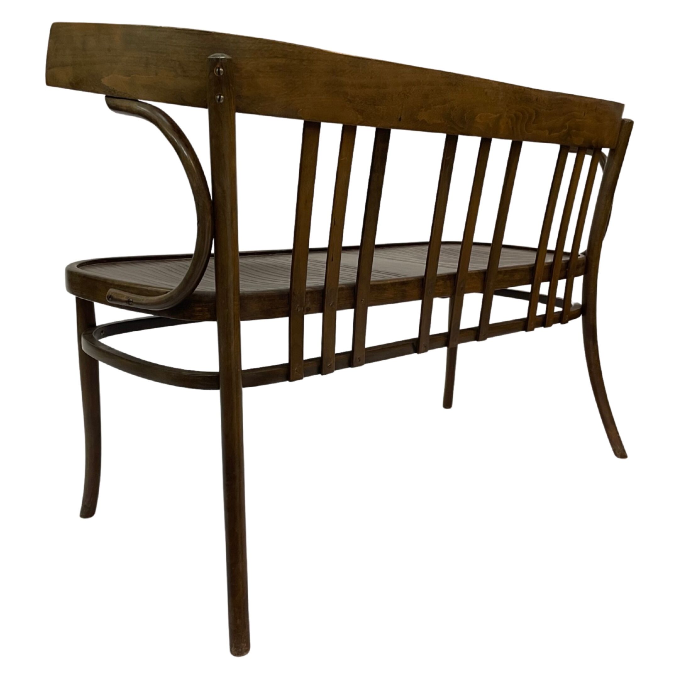 Vintage sofa in beech, 60s design wooden bench