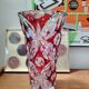 Large ruby red cut crystal vase, handmade, 1960.
