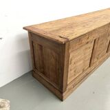 Very large pine trade counter, circa 1920.